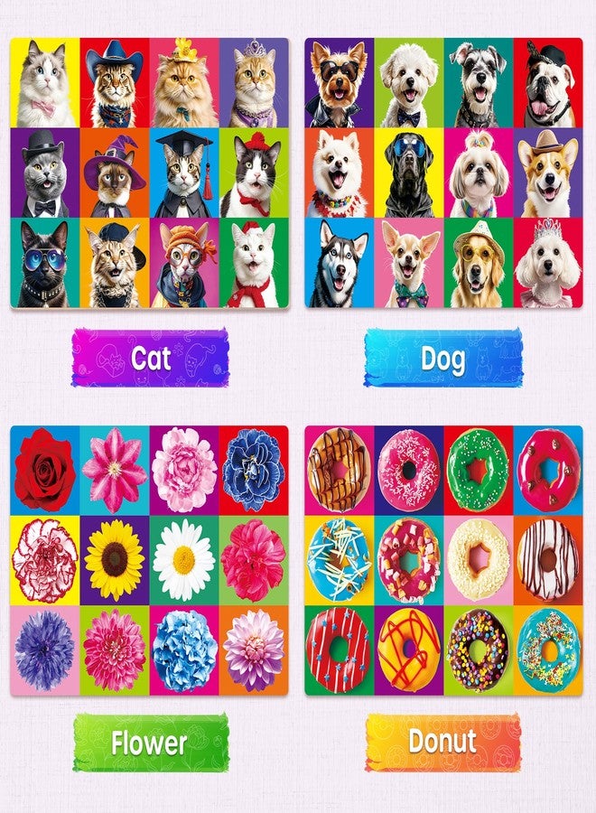 SYNARRY 100 Piece Puzzles for Kids Ages 4-6 6-8, Wooden 100 Piece Puzzle, 4 5 6 7 8 Year Old Puzzles for Kids Ages 4-8, Cat Dog Flower Donut Jigsaw Puzzle for 3+ Years Old Boys Girls - Image 2